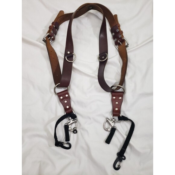 Hold Fast Moneymaker Two Camera Harness Brown Leather Size Small - Picture 1 of 15